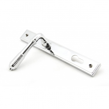 Polished Chrome Reeded Slimline Lever Espag. Lock Set