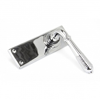 Polished Chrome Reeded Lever Latch Set