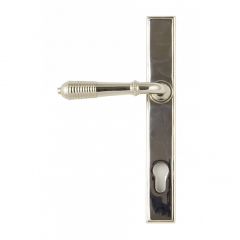 Polished Nickel Reeded Slimline Lever Espag. Lock Set