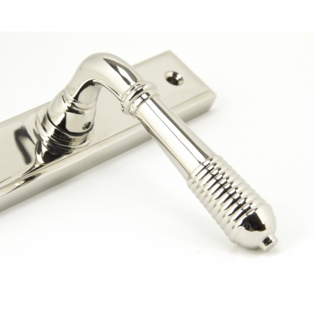 Polished Nickel Reeded Slimline Lever Espag. Lock Set