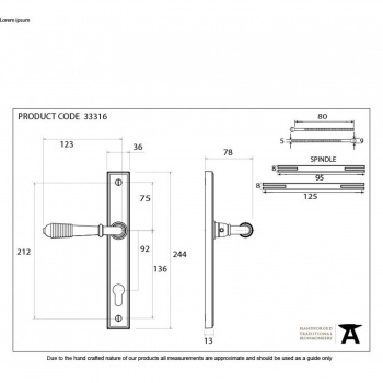 Polished Nickel Reeded Slimline Lever Espag. Lock Set