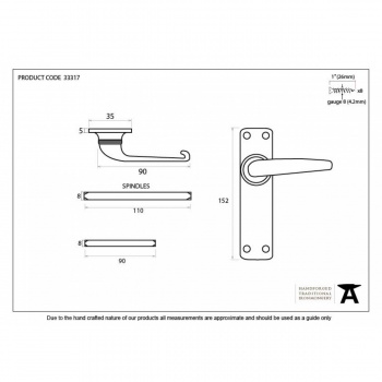 Black Smooth Lever Latch Set