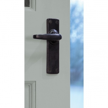 Black Smooth Lever Latch Set