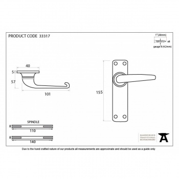 Black Smooth Lever Latch Set