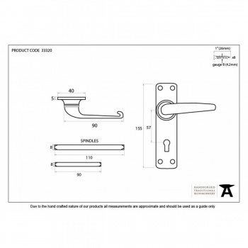 Black Smooth Lever Lock Set