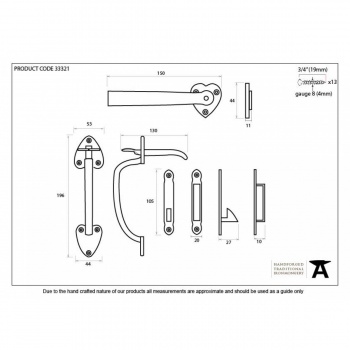 Black Thumblatch Set With Chain