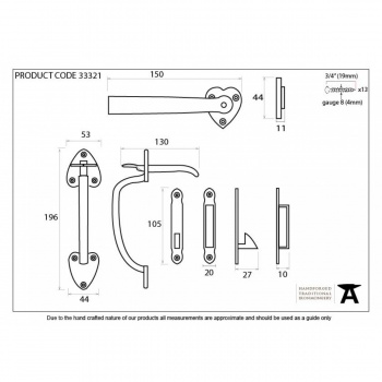 Black Thumblatch Set With Chain