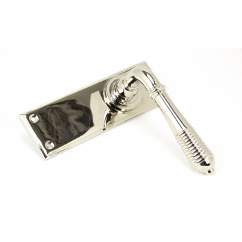 Polished Nickel Reeded Lever Latch Set