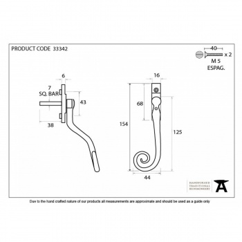 Black Large Monkeytail Espag Handle LH