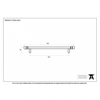 Natural Smooth Bar Pull Handle - Medium