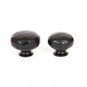 Black Hammered Knob - Small