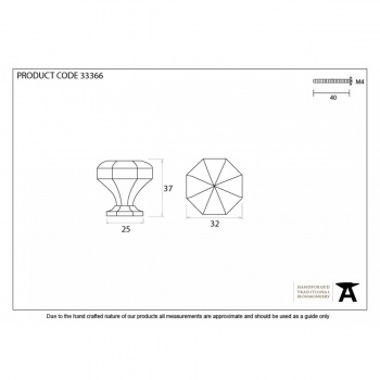 Natural Smooth Octagonal Cabinet Knobs - Small