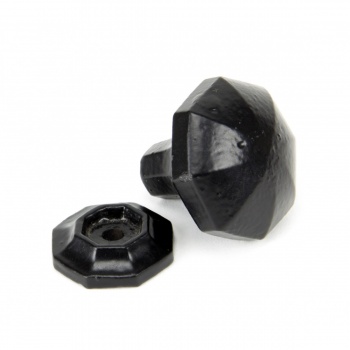 Black Octagonal Cabinet Knobs - Small