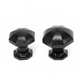 Black Octagonal Cabinet Knobs - Small