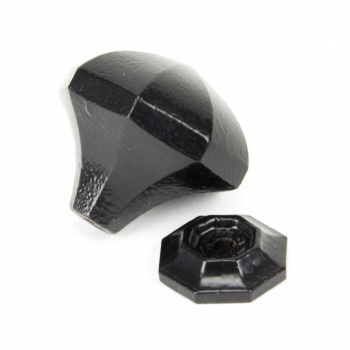 Black Octagonal Cabinet Knobs - Large