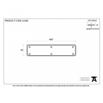 Pewter 400mm Plain Fingerplate