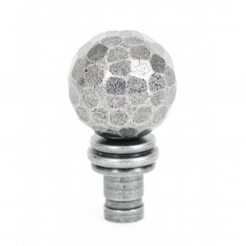 Pewter Beaten Ball Finial (Pair)