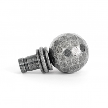 Pewter Beaten Ball Finial (Pair)