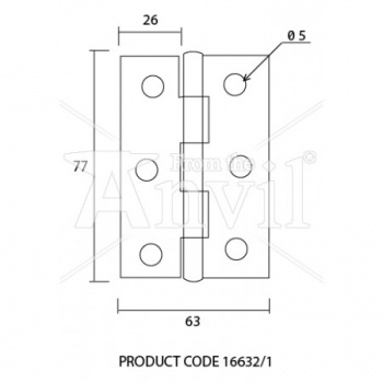 Butt Hinge 3'' (pair) - Beeswax