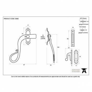 Black Locking Shepherd's Crook Fastener - LH