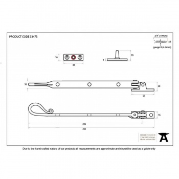 Beeswax 8'' Shepherd's Crook Stay