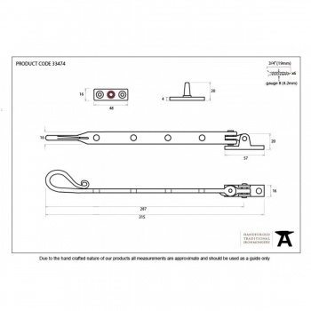 Beeswax 10'' Shepherd's Crook Stay