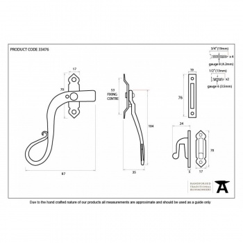 Beeswax Locking Shepherd's Crook Fastener - LH