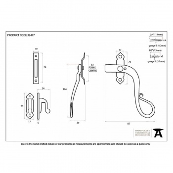 Beeswax Locking Shepherd's Crook Fastener - RH