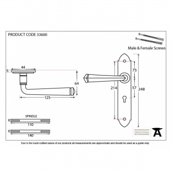 Pewter Gothic Lever Lock Set