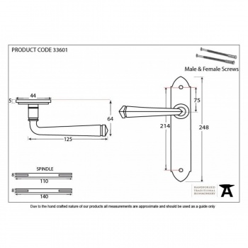 Pewter Gothic Lever Latch Set