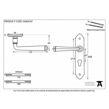 Pewter Gothic Lever Euro Lock Set