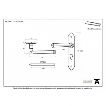 Pewter Gothic Lever Euro Lock Set