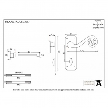 Pewter Monkeytail Lever Bathroom Set