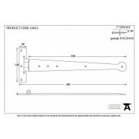 Pewter 15'' T Hinge (Pair)