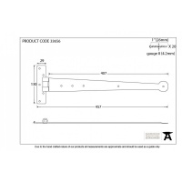 Pewter 18'' T Hinge (Pair)