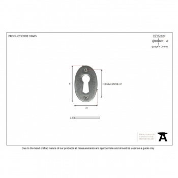 Pewter Oval Escutcheon