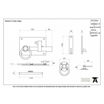 Pewter Cottage Latch - Left Hand