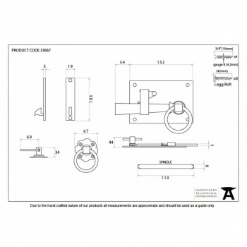 Pewter Cottage Latch - Right Hand