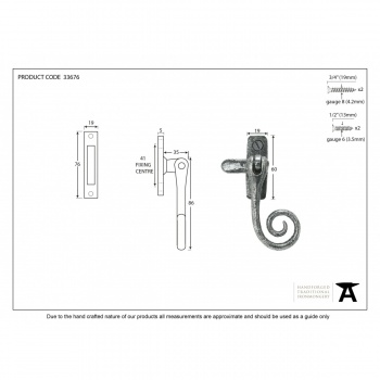 Pewter Monkeytail Fastener