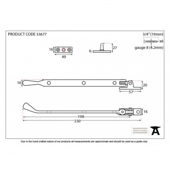 Pewter 8'' Peardrop Stay