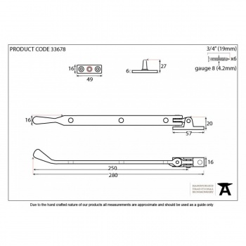 Pewter 10'' Peardrop Stay