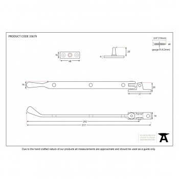 Pewter 12'' Peardrop Stay