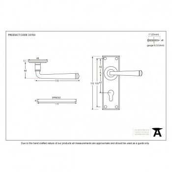 Avon Pewter Euro Lever Lock Set