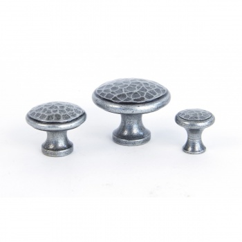 Pewter Beaten Cupboard Knob - Small