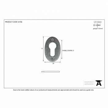 Pewter Oval Euro Escutcheon