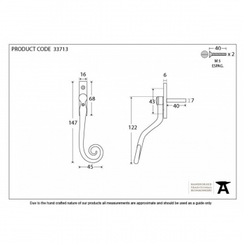 Pewter Monkeytail Espag RH - Small