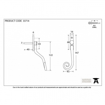 Pewter Monkeytail Espag LH - Small