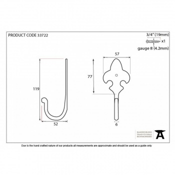 Pewter Fleur-De-Lys Hook