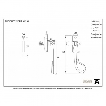 Pewter Shepherd's Crook Fastener