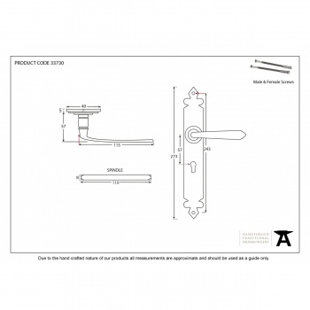 Pewter Cromwell Sprung Lever Lock Set